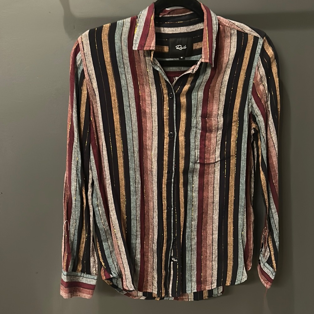 Rails Size Xs Button Down With Gold Shimmer - image 1